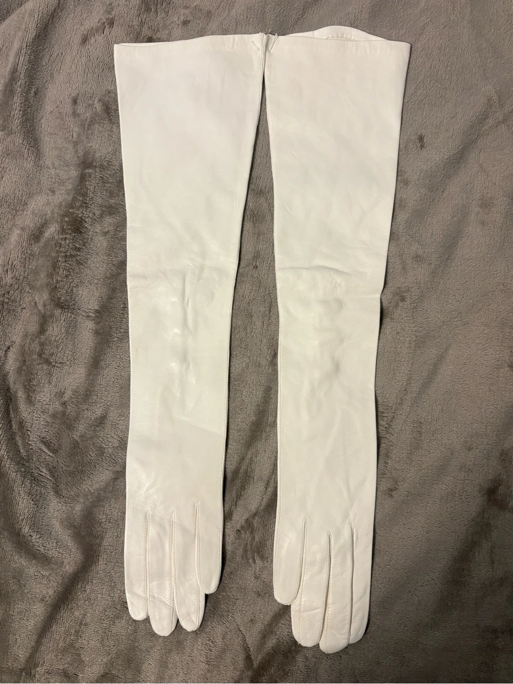 Vintage Italian Leather Children’s Opera Elbow Length Gloves MotherPearl Buttons
